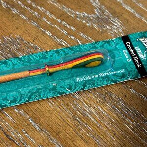 Rainbow Birchwood Crochet Hook Size G